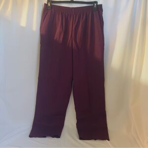 NWT Alfred Dunner Stretch Plum Color Pull On Pants Front Pockets SZ16
